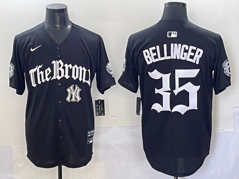 Men 2025 New York Yankees #35 Bellinger Black Five generations Joint Name Nike MLB Jersey style 9->new york yankees->MLB Jersey